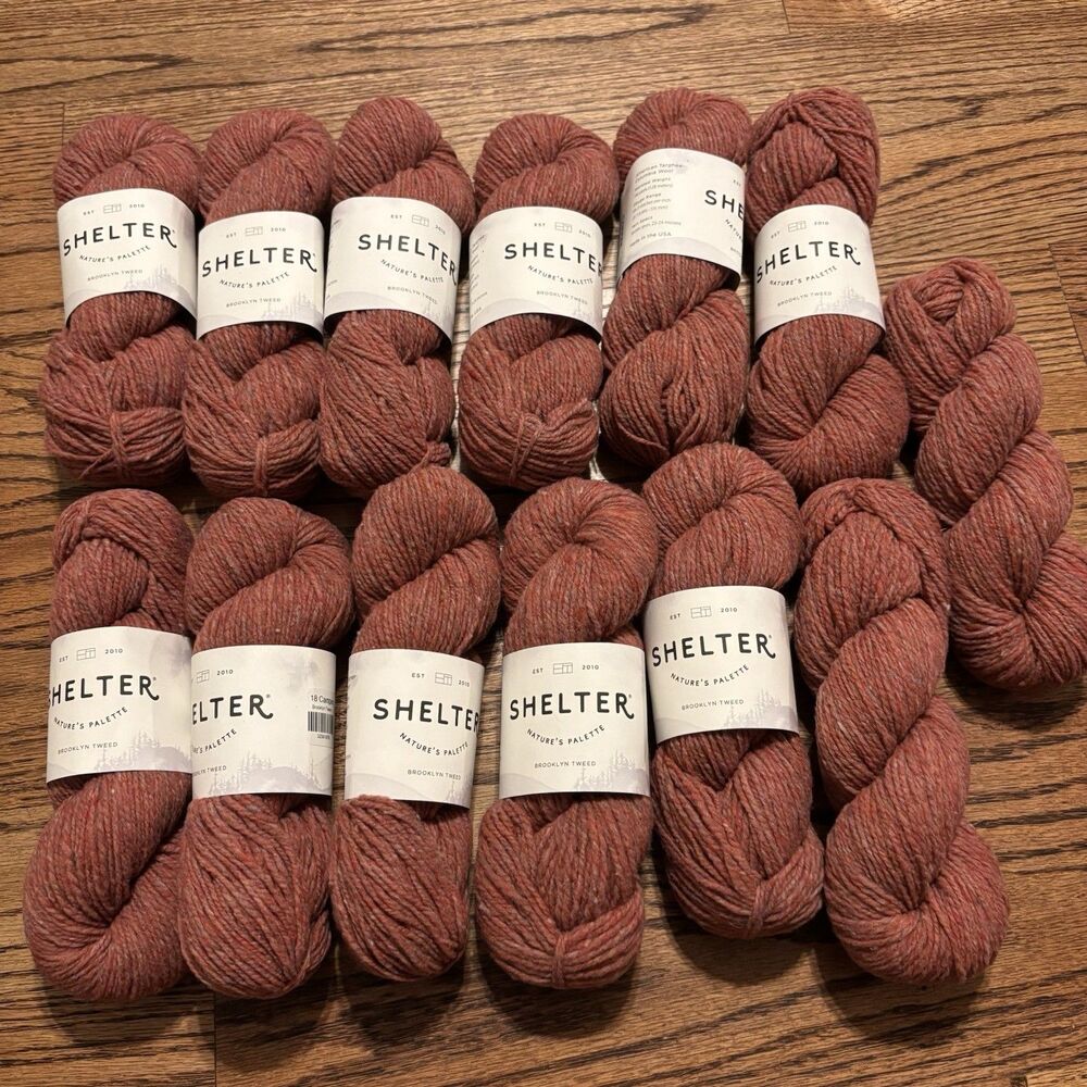 Brooklyn Tweed Shelter Yarn Lot of 13 Orange Camper Worsted Weight Wool NEW